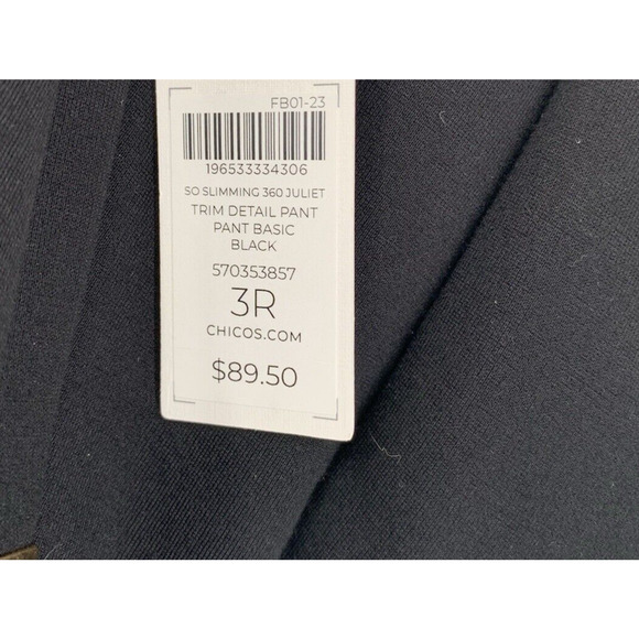 Chicos So Slimming Juliet Ponte Trim Detail Ankle Pants Size 16 NEW with tags - Picture 9 of 14